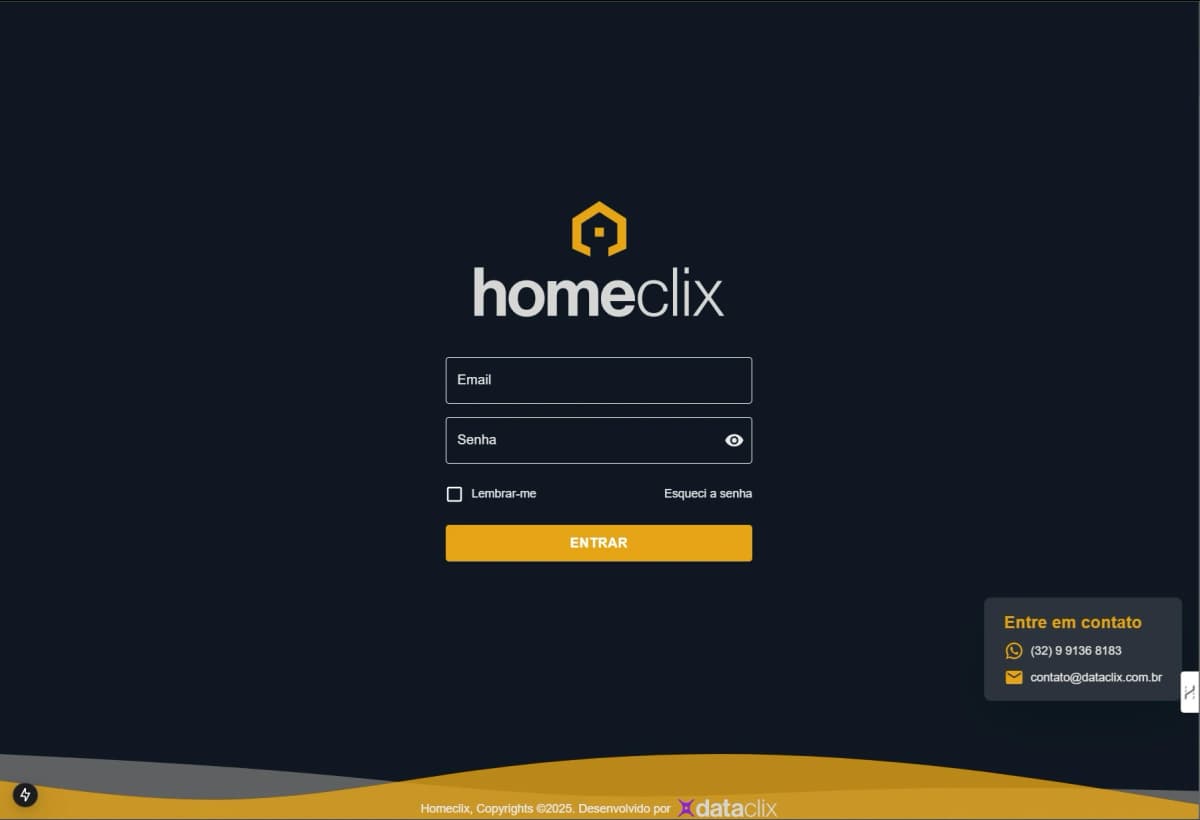 Dashboard do HomeClix