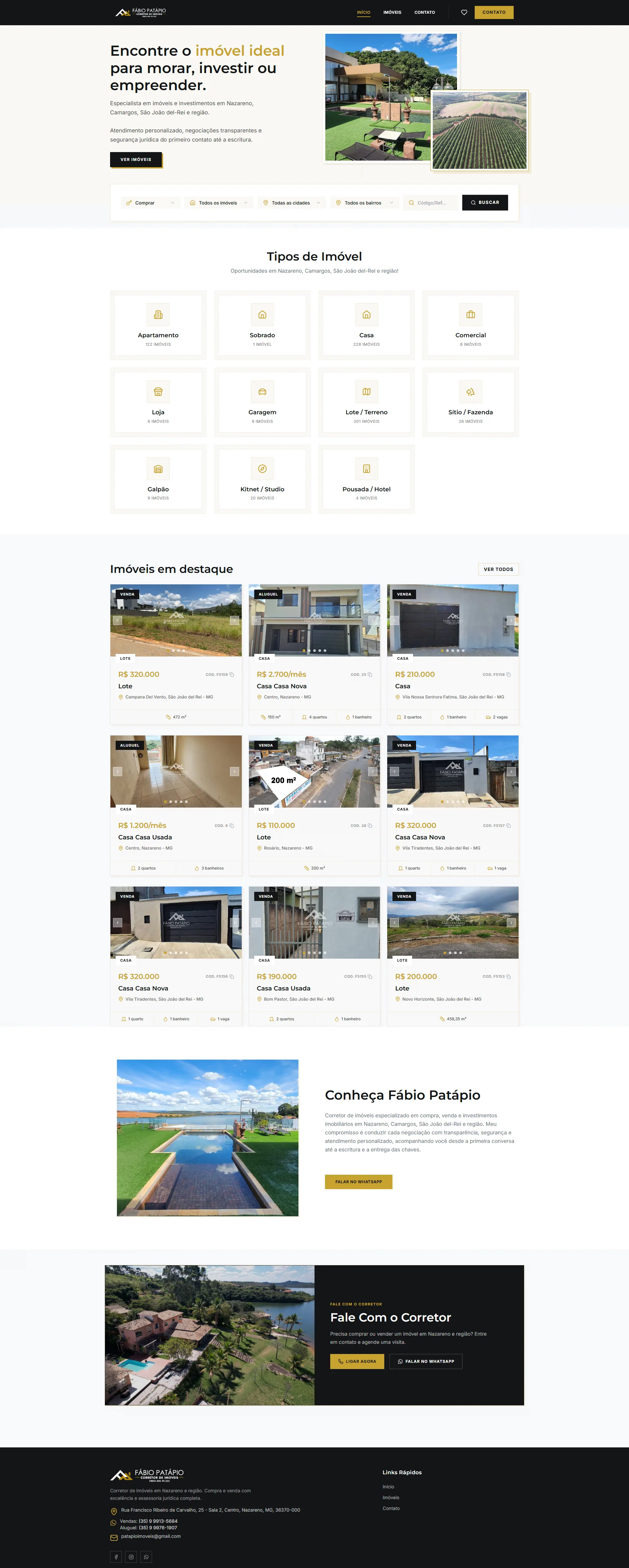 Website Fábio Patápio Imóveis