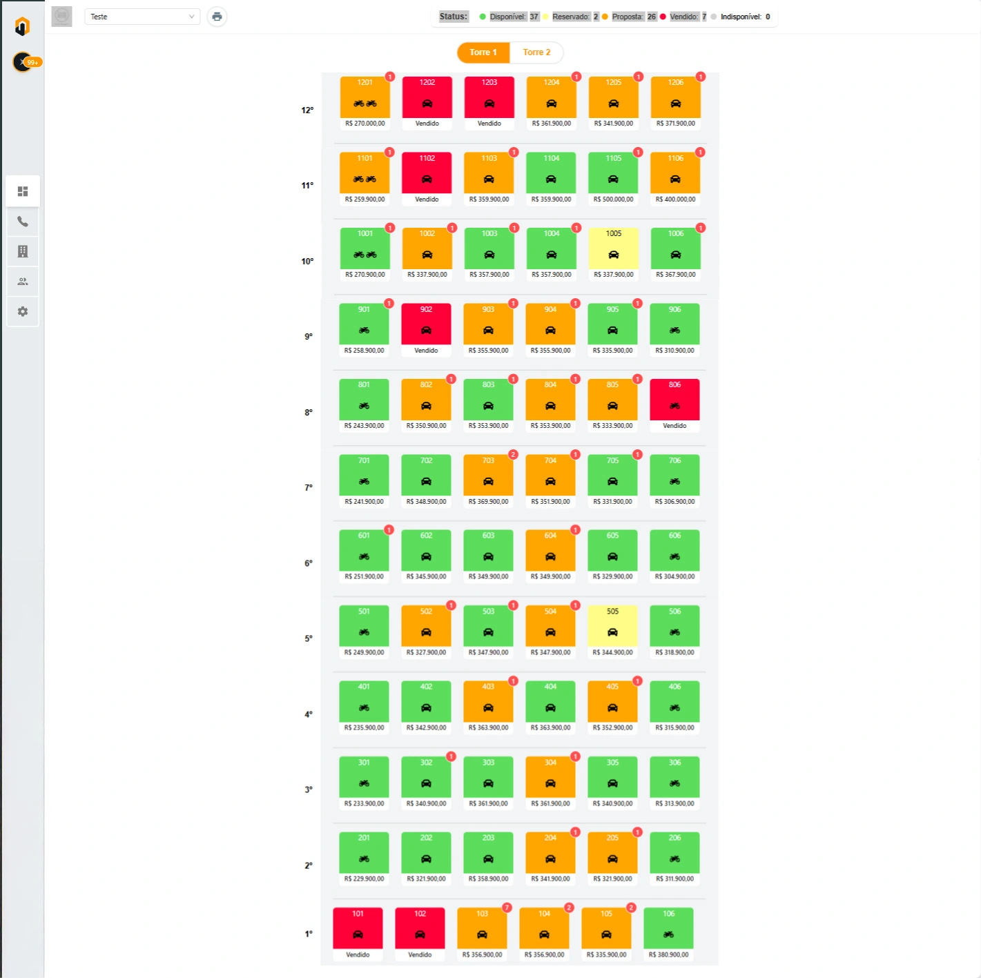 Screenshot do sistema de vendas Incbook