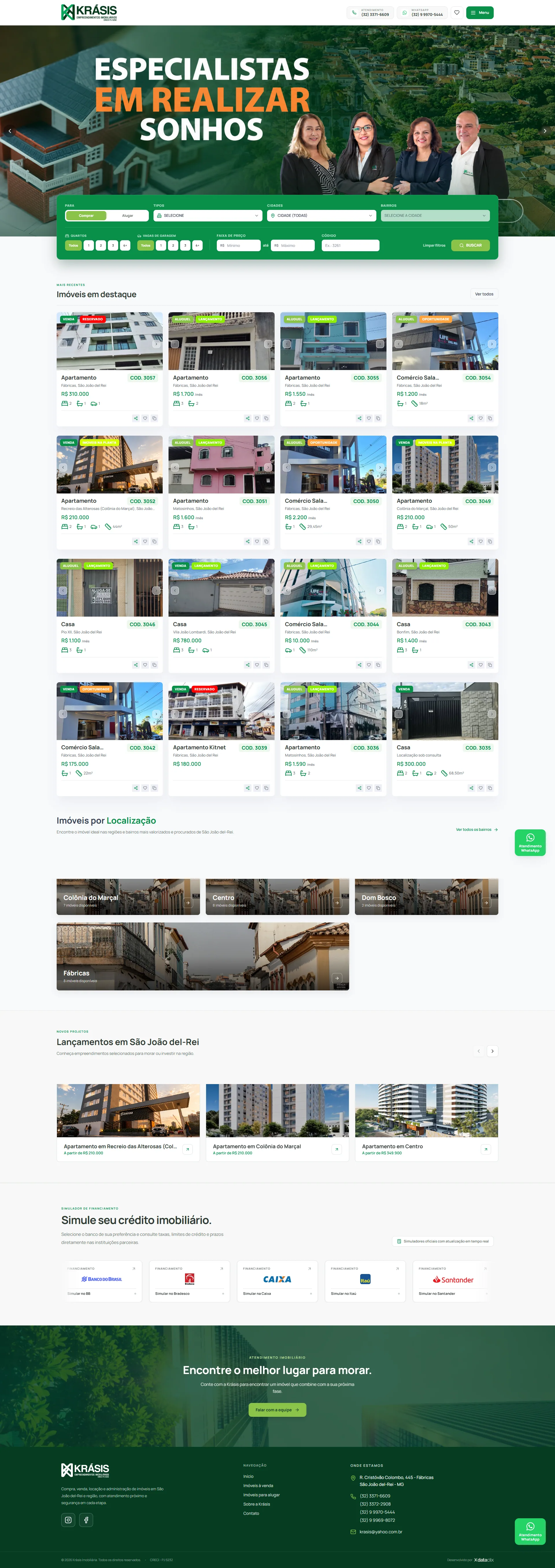 Website Imobiliária Krasis