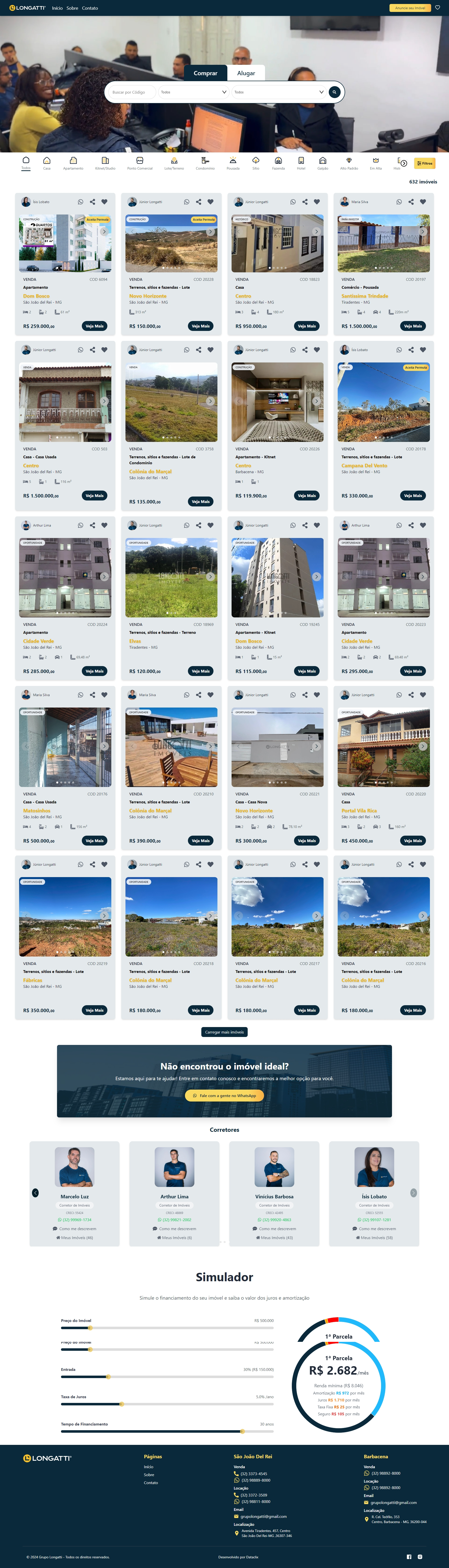 Website da Longatti Imóveis