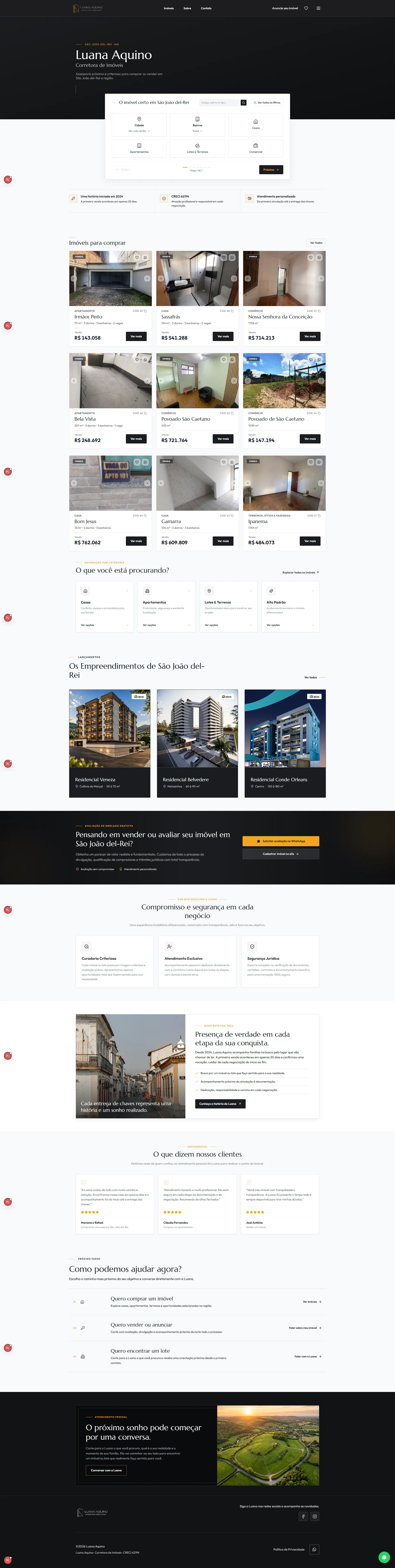 Website Luana Aquino Corretora