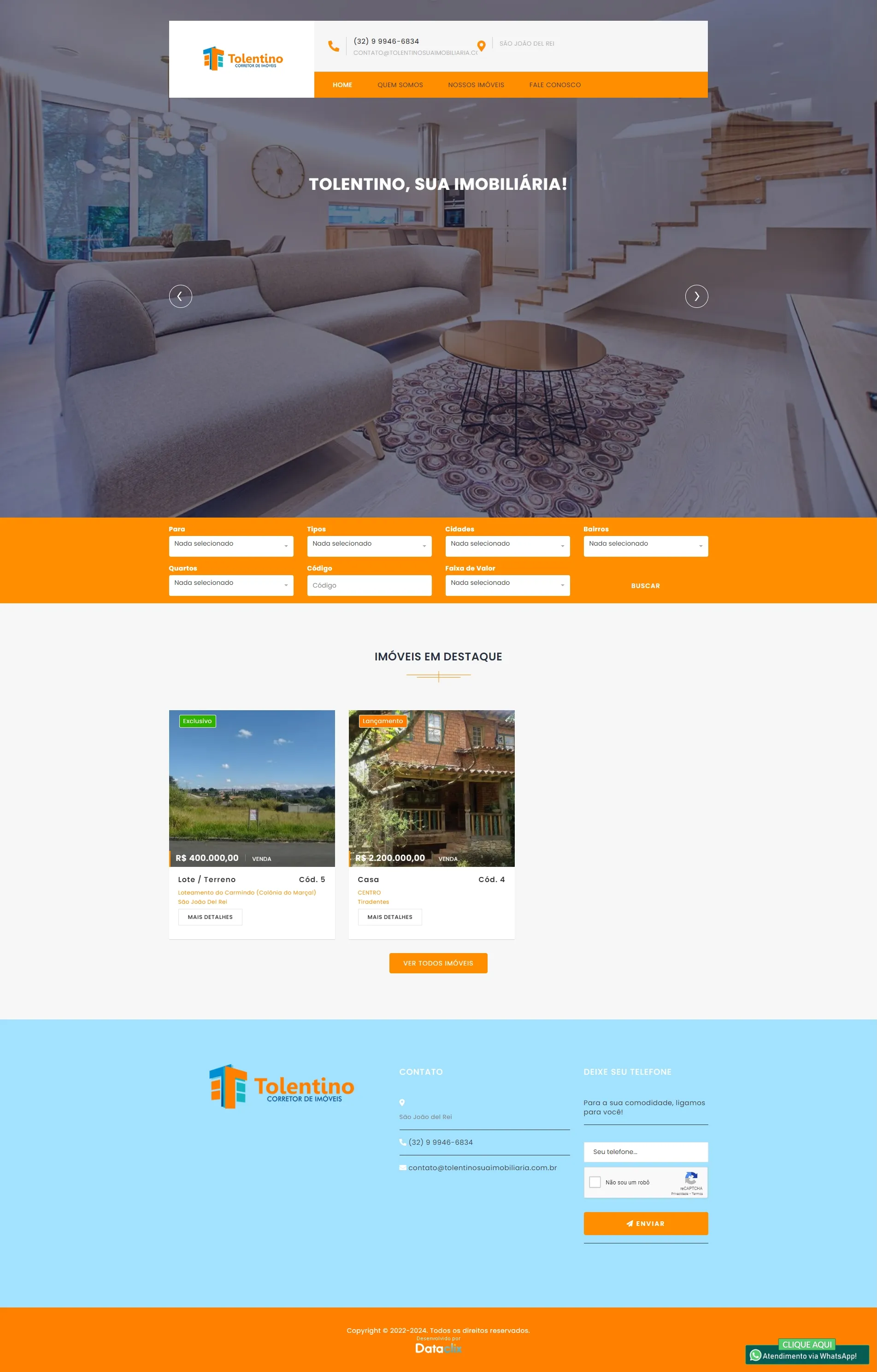 Website Tolentino Filgueiras